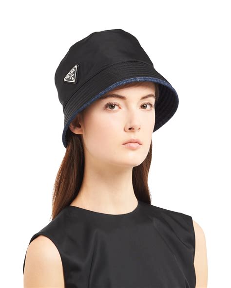 prada women hats|prada denim bucket hat.